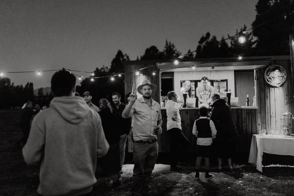 The Tow Bar at night with guests